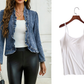 🧥 60% DE RÉDUCTION! ✨ Veste Jean Femme – Volants, Ouverture, Léger, Décontracté ✨