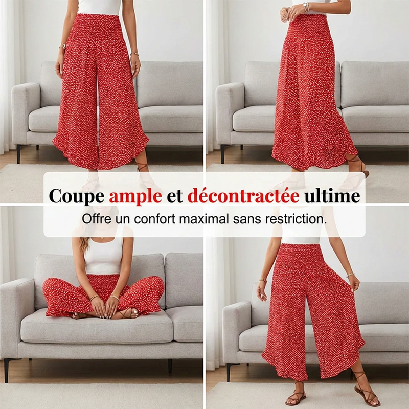 🔥 50 % de réduction aujourd'hui ! Pantalon ample à taille haute pour femme – Amincissant, confortable et chic