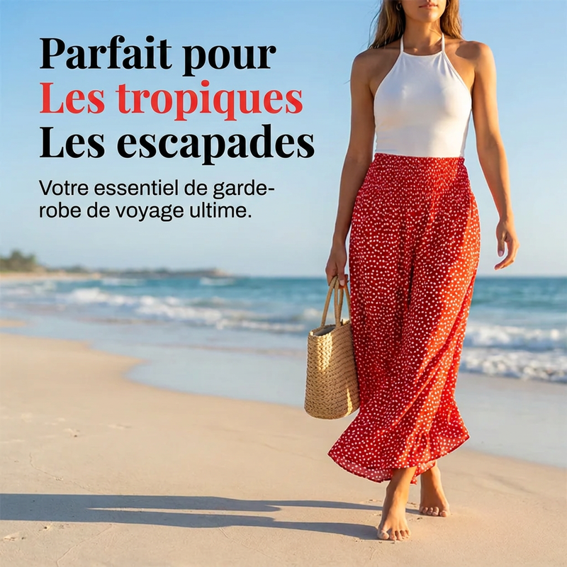 🔥 50 % de réduction aujourd'hui ! Pantalon ample à taille haute pour femme – Amincissant, confortable et chic