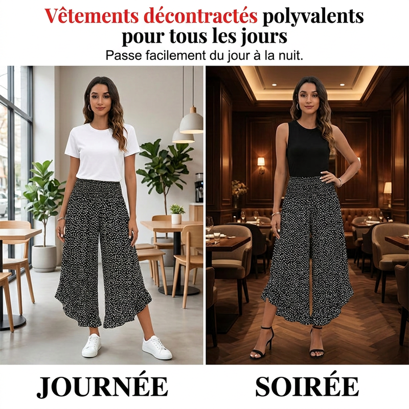 🔥 50 % de réduction aujourd'hui ! Pantalon ample à taille haute pour femme – Amincissant, confortable et chic