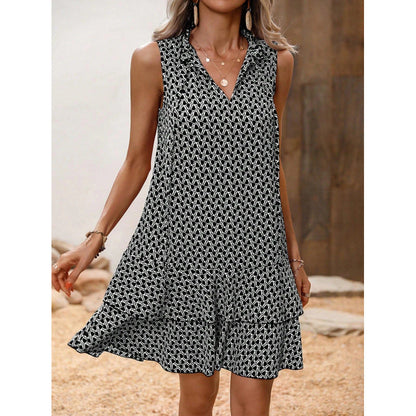 🎉Dernier jour de la promotion : 50 % de réduction 💃 Robe pour femme avec nœud et motif géométrique