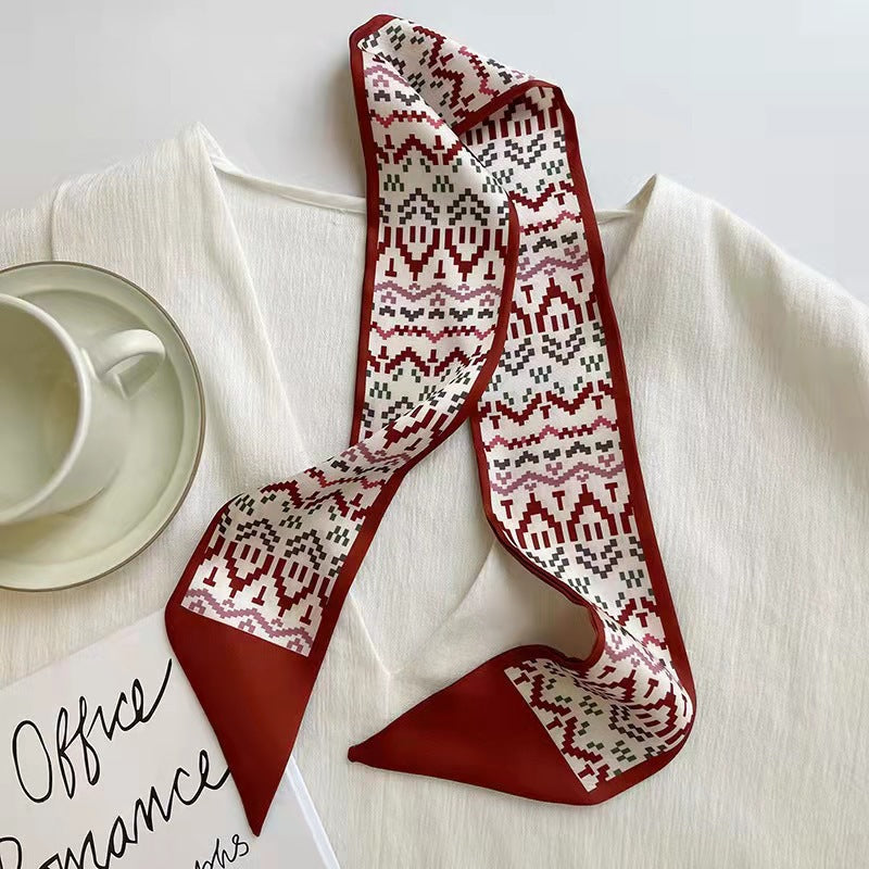 Foulard Imprimé Double Couche - Accessoire Cheveux, Cou & Sac