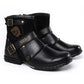 Bottes en cuir style cowboy western pour hommes