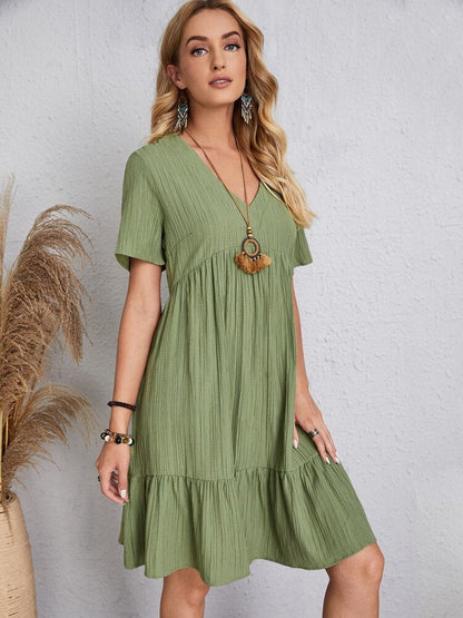 👚💃Robe fluide décontractée à nouer à la taille - Achetez-en 2, livraison gratuite