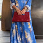 Ensemble tunique asymétrique et pantalon à imprimé floral pour femme