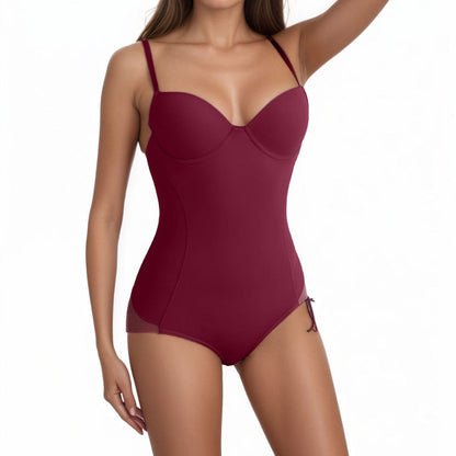 🔥 Offre spéciale 50 % de réduction 🔥Body Shapewear avec soutien-gorge | Taille réglable amincissante froncée✨