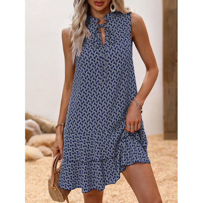 🎉Dernier jour de la promotion : 50 % de réduction 💃 Robe pour femme avec nœud et motif géométrique