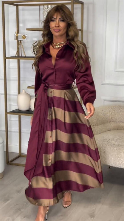 🍃 Soldes automne/hiver à durée limitée ⏳✨Robe élégante à bretelles imprimée