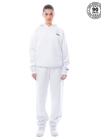 Ensemble unisexe composé d'un sweat à capuche oversize uni et d'un pantalon de jogging
