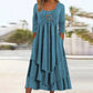 Best-seller🏆👗 Robe midi à volants avec motif en forme de cœur – Coupe trapèze flatteuse et tissu léger, idéale pour les voyages ou les sorties entre amis