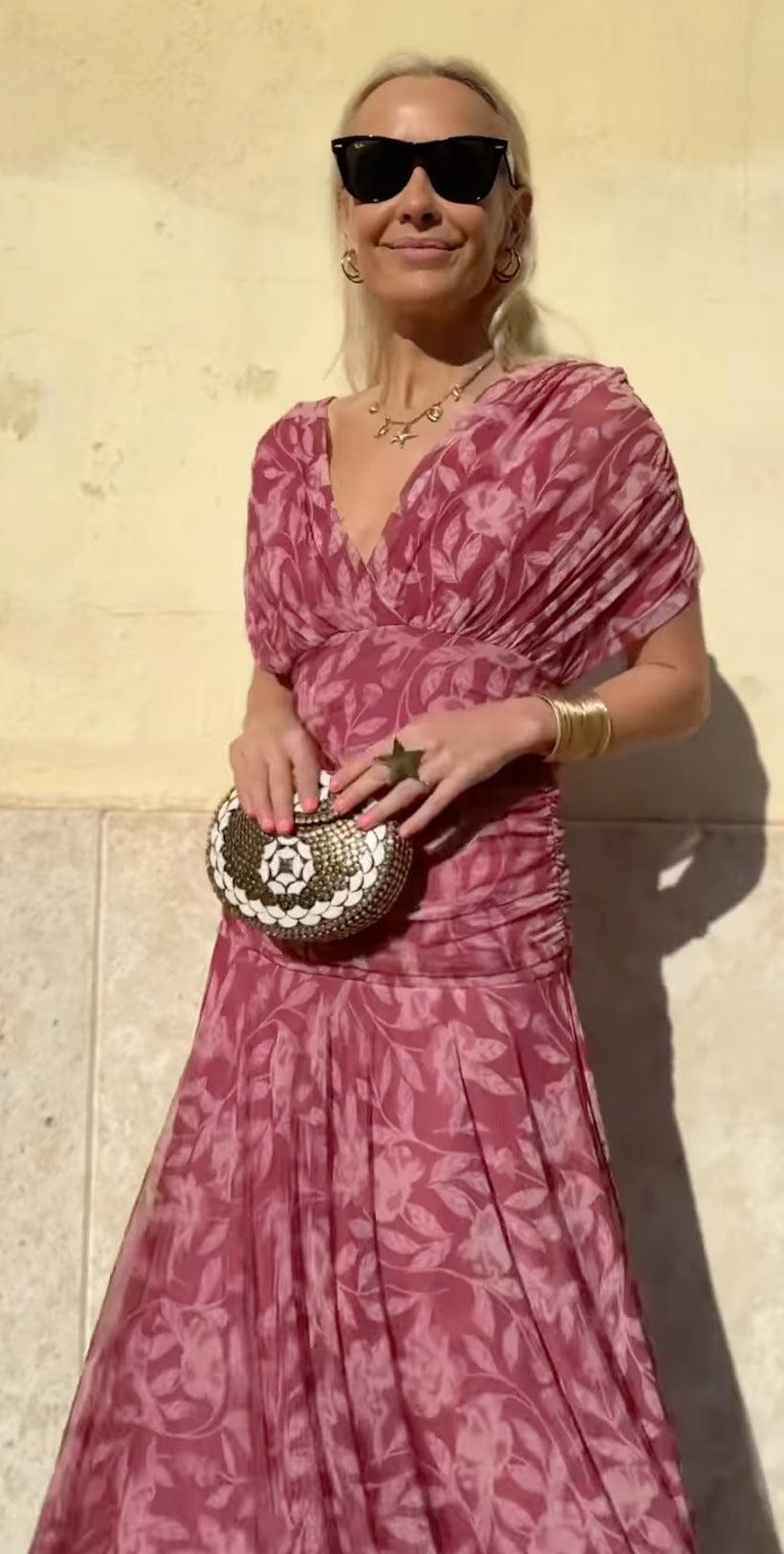 🎁  Vente chaude 49% de réduction 🔥 Robe imprimée à col V hors épaule pour femmes