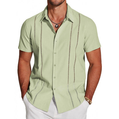 Chemise décontractée à manches courtes et boutons pour homme