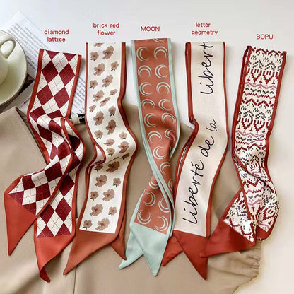 Foulard Imprimé Double Couche - Accessoire Cheveux, Cou & Sac