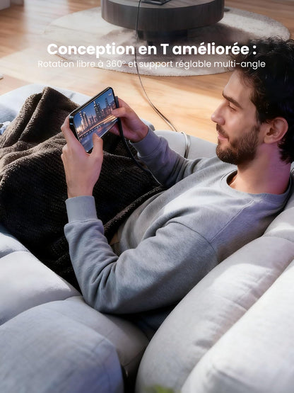 🔥Édition 2026 améliorée - Support de recharge rapide à deux parties avec câble🔥Adaptateur de recharge rapide avec support de téléphone pliable à 360°