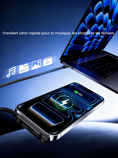 🔥Édition 2026 améliorée - Support de recharge rapide à deux parties avec câble🔥Adaptateur de recharge rapide avec support de téléphone pliable à 360°