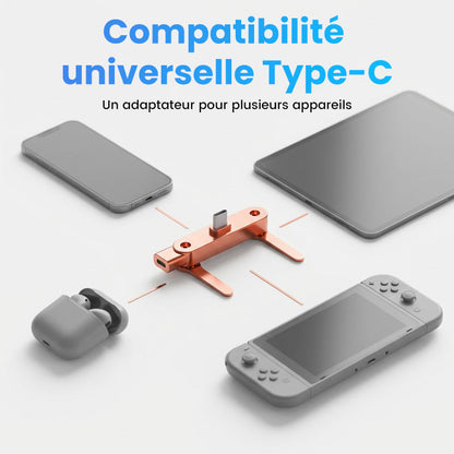 🔥Édition 2026 améliorée - Support de recharge rapide à deux parties avec câble🔥Adaptateur de recharge rapide avec support de téléphone pliable à 360°