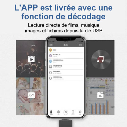 Lecteur flash d'extension de téléphone portable multifonctionnel 4 en 1 de grande capacité