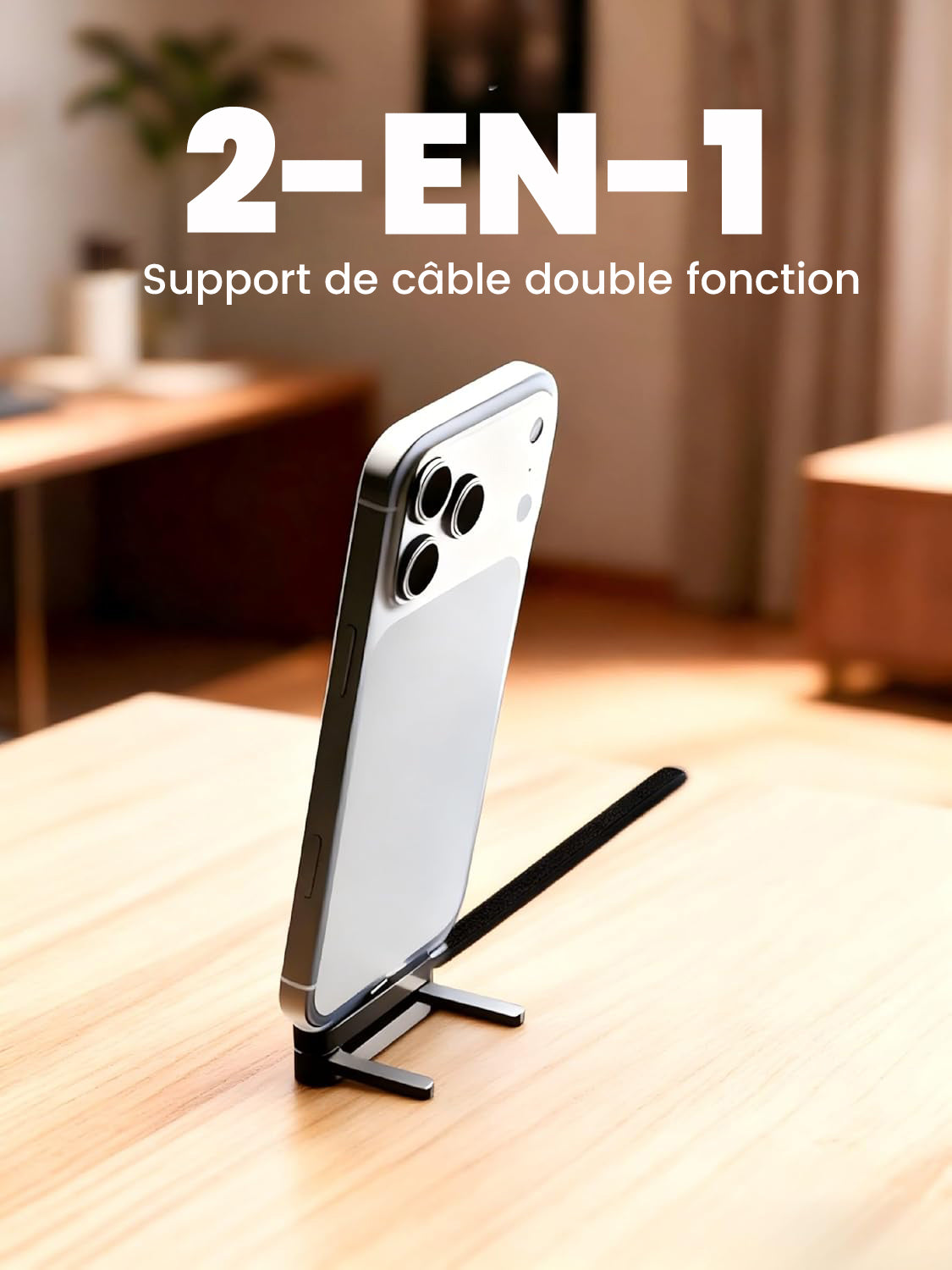 🔥Édition 2026 améliorée - Support de recharge rapide à deux parties avec câble🔥Adaptateur de recharge rapide avec support de téléphone pliable à 360°