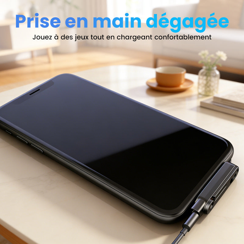 🔥Édition 2026 améliorée - Support de recharge rapide à deux parties avec câble🔥Adaptateur de recharge rapide avec support de téléphone pliable à 360°