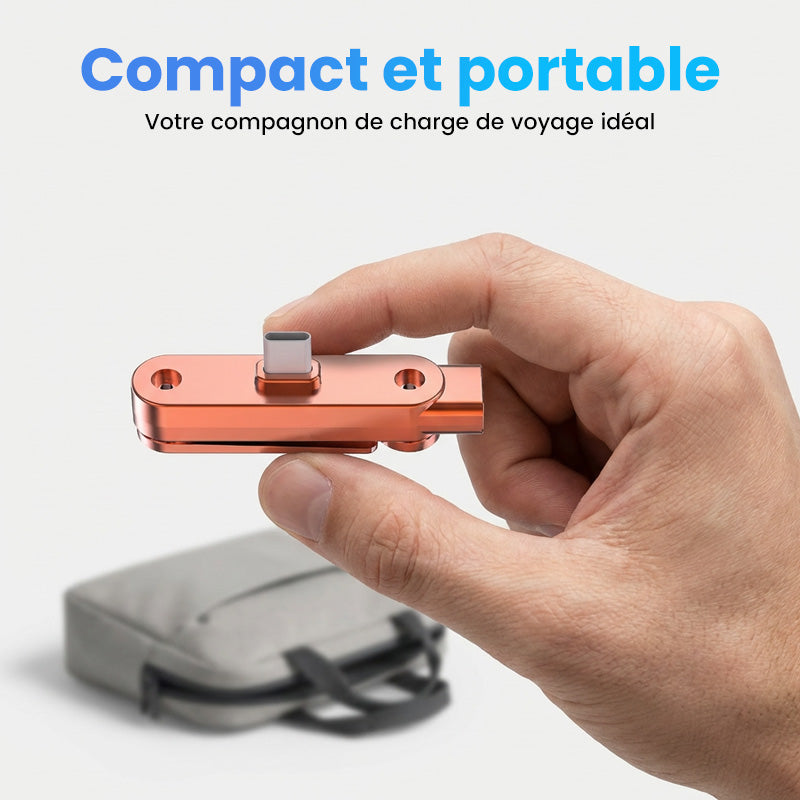 🔥Édition 2026 améliorée - Support de recharge rapide à deux parties avec câble🔥Adaptateur de recharge rapide avec support de téléphone pliable à 360°