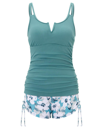 💃 PROMO ÉTÉ -50% ! 🌊 Tankini 2 Pièces Femme Gainant – Bretelles Réglables, Soutien-Gorge Intégré, Short Sport · Vert, Rose, Bleu & Noir · S–3XL (UK6-20) ✨