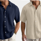 👔 Chemise Homme Manches Courtes en Coton Froissé Léger – Col Chemise Décontractée Été🤍 look chic décontracté pour bureau et quotidien