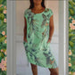 🌷Vente de printemps 53% de réduction🍀Robe à col rond à imprimé botanique pour femmes