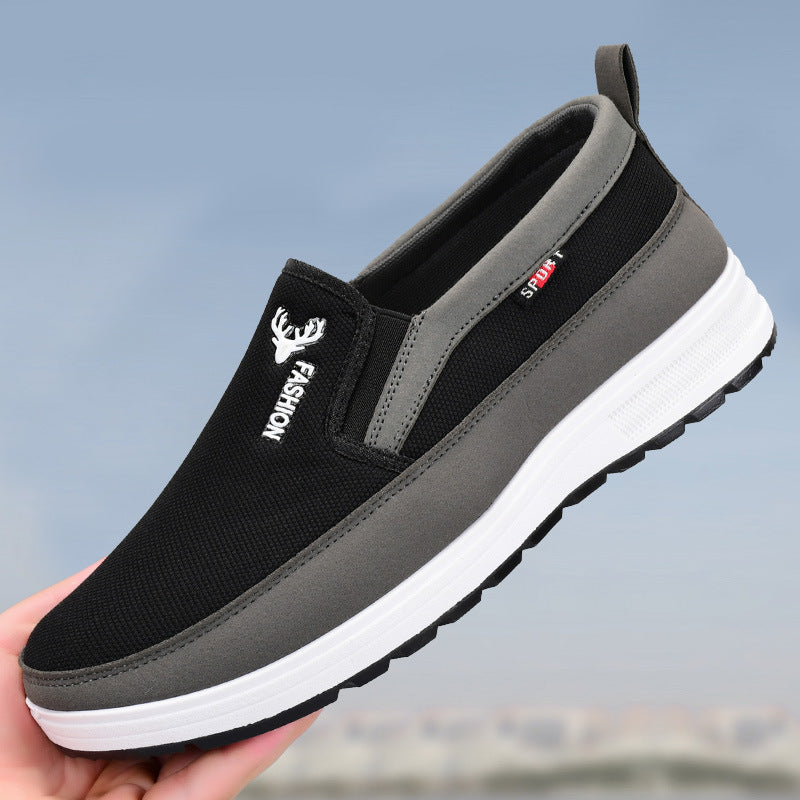 Mocassins antidérapants en tissu pour homme