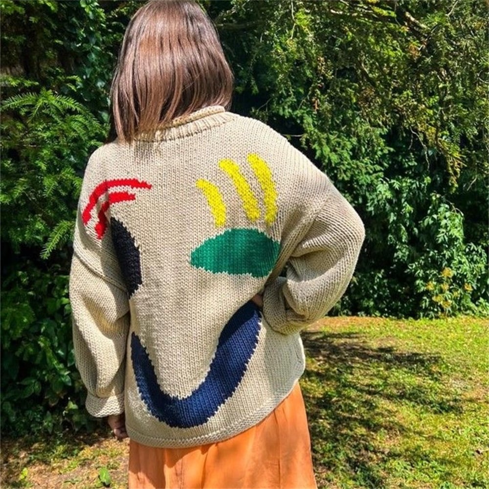 Joyeux dimanche-Pull en Tricot pour Femmes