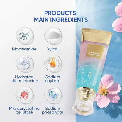 💖Dentifrice à la niacinamide pour des dents d'un blanc éclatant🦷Des dents d'un blanc nacré🦷La nouvelle arme secrète pour votre sourire !