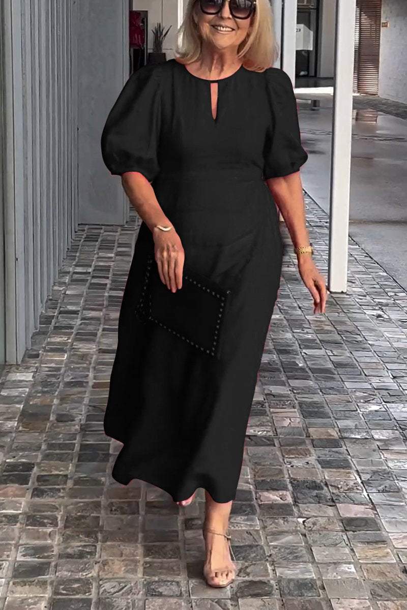 🎉Nouvelles ventes - 50% de réduction🎉Robe en coton et lin de couleur unie