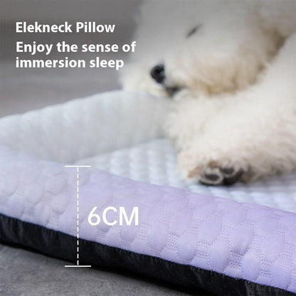 🐾Coussin rafraîchissant 3D pour chiens et chats – Nid doux en perles de gel, matelas à air pour été, tissu respirant, fraîcheur naturelle sans excès💤❄️