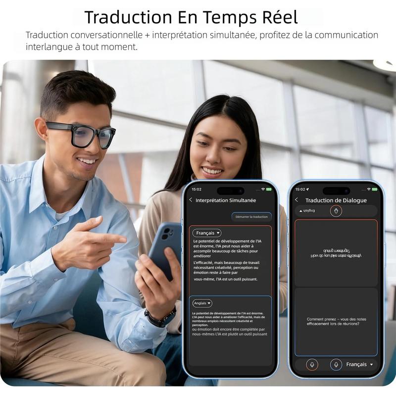 💐 PROMO EXCEPTIONNELLE -50% ! Lunettes Caméra IA 4K – Ultra Grand-Angle Anti-Vibration, Traduction IA, Oreilles Libres 🌿🎙️【Offre Limitée】