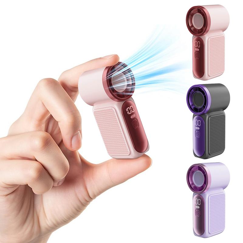 🌀💨Mini ventilateur portable avec affichage LED –👍 Ventilateur de poche turbo 5 vitesses.✨ Rechargeable par USB, refroidissement rapide idéal pour les voyages et le maquillage. Cadeau parfait. Réfrigération portable.