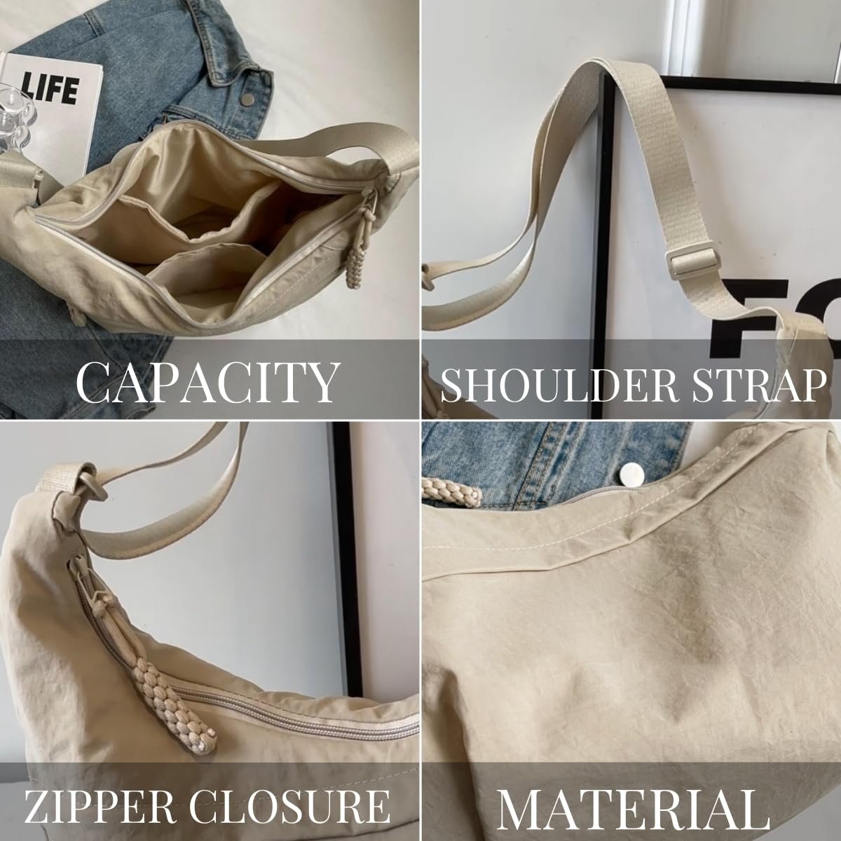 Sac bandoulière en nylon tendance 2025