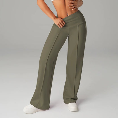 ⏰ 50% DE RÉDUCTION! 💫 Pantalon droit ample uni pour femme ❄️👖