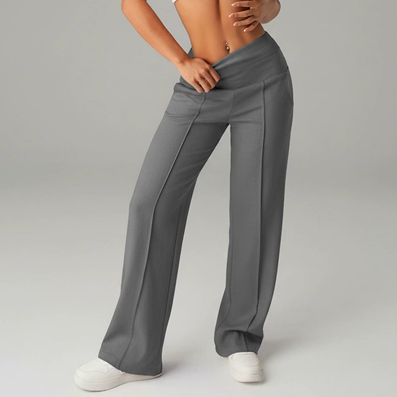 ⏰ 50% DE RÉDUCTION! 💫 Pantalon droit ample uni pour femme ❄️👖