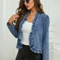 🧥 60% DE RÉDUCTION! ✨ Veste Jean Femme – Volants, Ouverture, Léger, Décontracté ✨