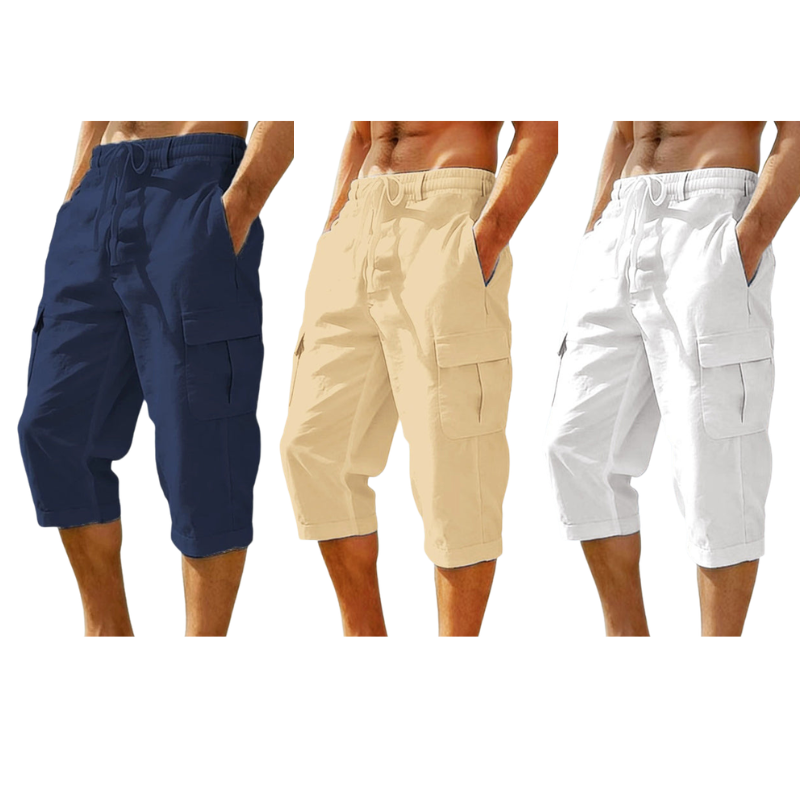⏰ -50% – Pour une durée limitée !👖Pantalon capri cargo en lin mélangé pour homme🌬️ Léger, respirant et conçu pour le confort