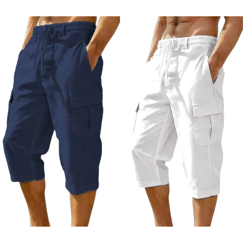 ⏰ -50% – Pour une durée limitée !👖Pantalon capri cargo en lin mélangé pour homme🌬️ Léger, respirant et conçu pour le confort