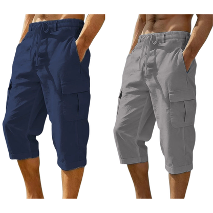 ⏰ -50% – Pour une durée limitée !👖Pantalon capri cargo en lin mélangé pour homme🌬️ Léger, respirant et conçu pour le confort