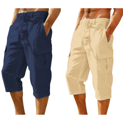 ⏰ -50% – Pour une durée limitée !👖Pantalon capri cargo en lin mélangé pour homme🌬️ Léger, respirant et conçu pour le confort
