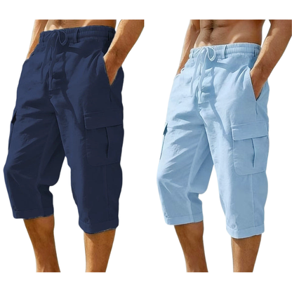 ⏰ -50% – Pour une durée limitée !👖Pantalon capri cargo en lin mélangé pour homme🌬️ Léger, respirant et conçu pour le confort