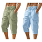 ⏰ -50% – Pour une durée limitée !👖Pantalon capri cargo en lin mélangé pour homme🌬️ Léger, respirant et conçu pour le confort