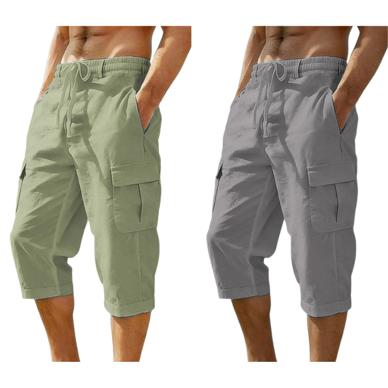 ⏰ -50% – Pour une durée limitée !👖Pantalon capri cargo en lin mélangé pour homme🌬️ Léger, respirant et conçu pour le confort