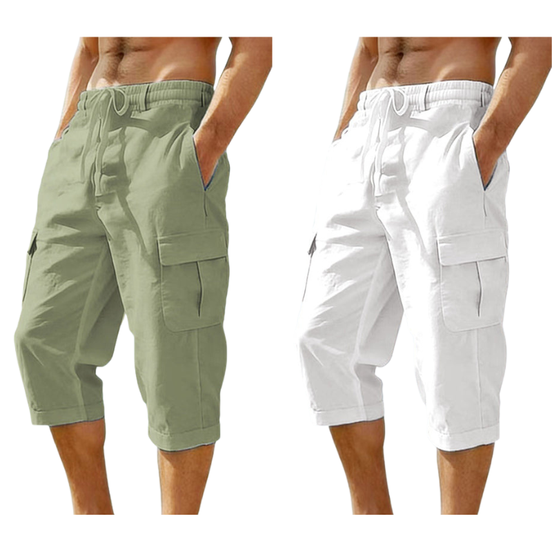 ⏰ -50% – Pour une durée limitée !👖Pantalon capri cargo en lin mélangé pour homme🌬️ Léger, respirant et conçu pour le confort