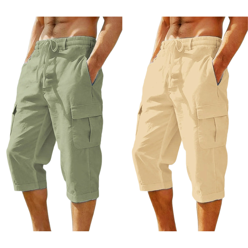 ⏰ -50% – Pour une durée limitée !👖Pantalon capri cargo en lin mélangé pour homme🌬️ Léger, respirant et conçu pour le confort