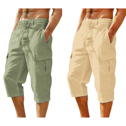 ⏰ -50% – Pour une durée limitée !👖Pantalon capri cargo en lin mélangé pour homme🌬️ Léger, respirant et conçu pour le confort