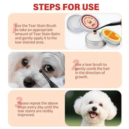 🐾 50% DE RÉDUCTION! ❤️ Crème Anti-Larmes pour Animaux & Set de Brosse – Nettoie en Douceur, Réduit les Taches & Idéal pour Chiens et Chats 🐶