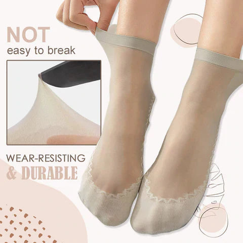 🔥Chaussettes soyeuses en coton antidérapantes
